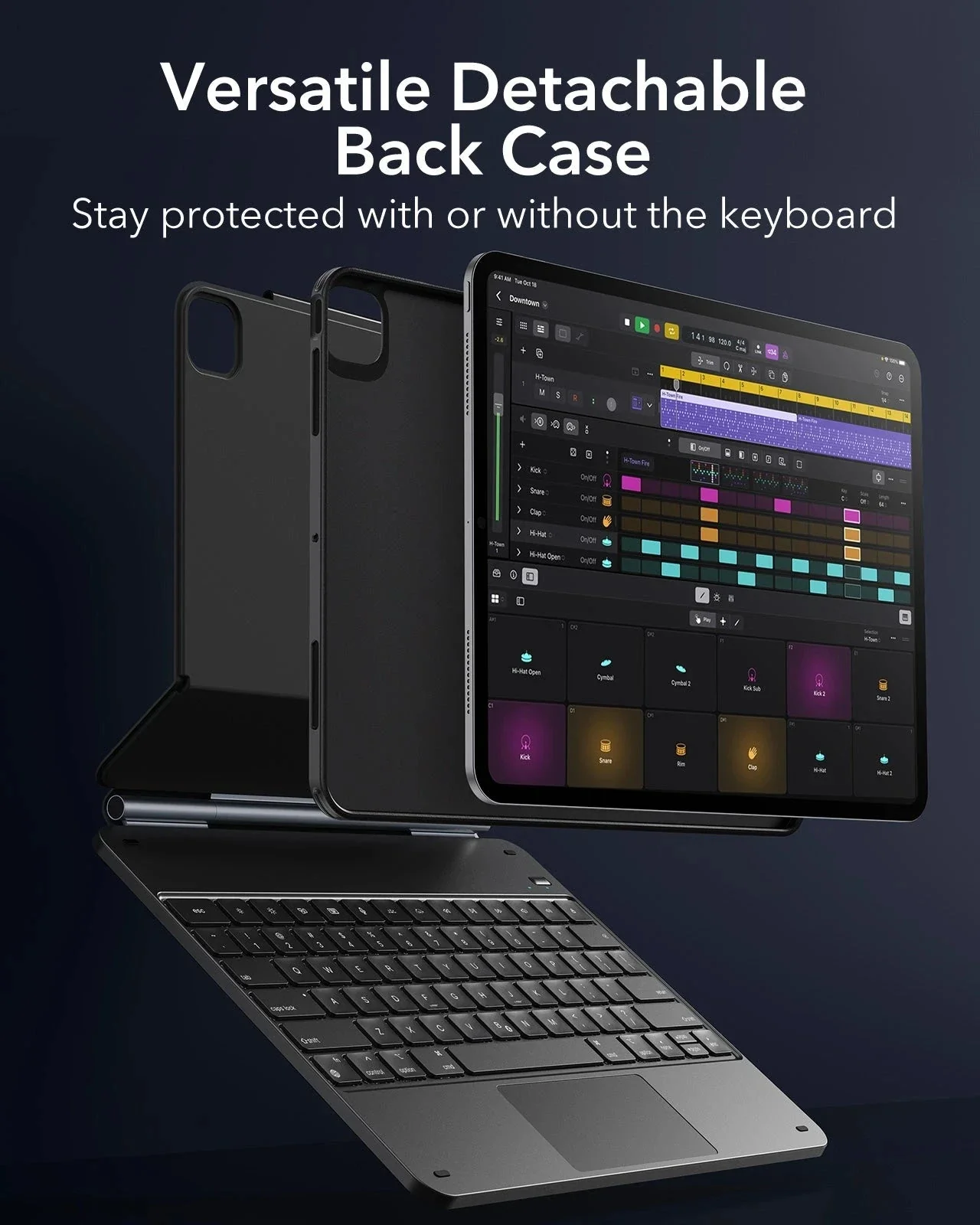 iPad Pro 13” (2024) Rebound Magnetic Keyboard Case 360 - UK Layout-White - Image 4