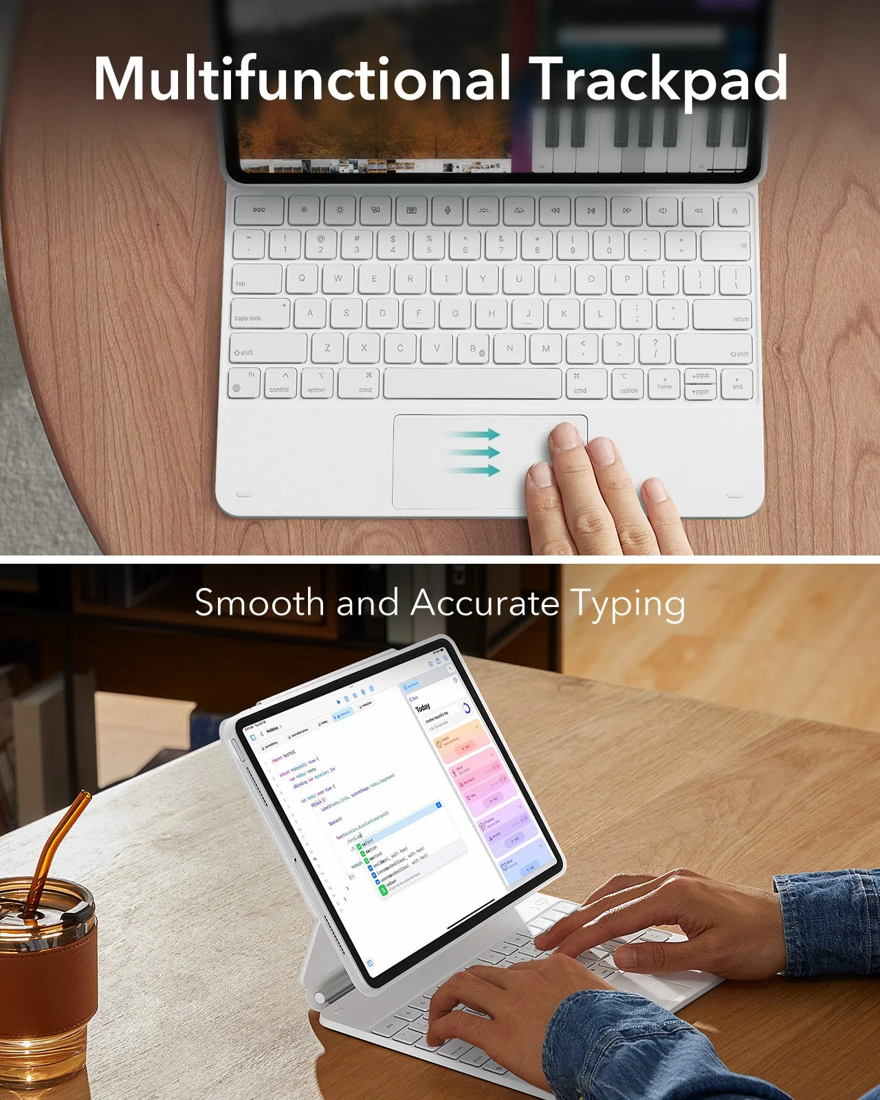 iPad Pro 13″ (2025) Rebound Magnetic Keyboard Case 360 - UK Layout-White - Image 4