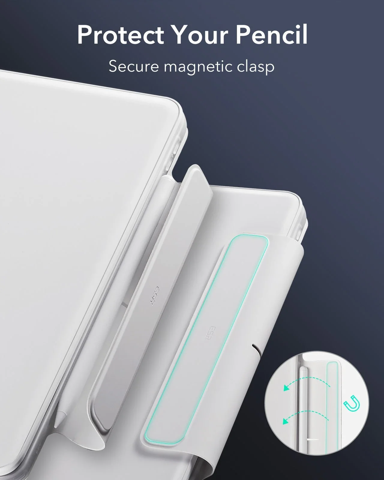 iPad Pro 13″ (2025) Rebound Magnetic Keyboard Case 360 - UK Layout-White - Image 9